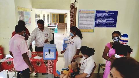 Vaccination session at a health centre